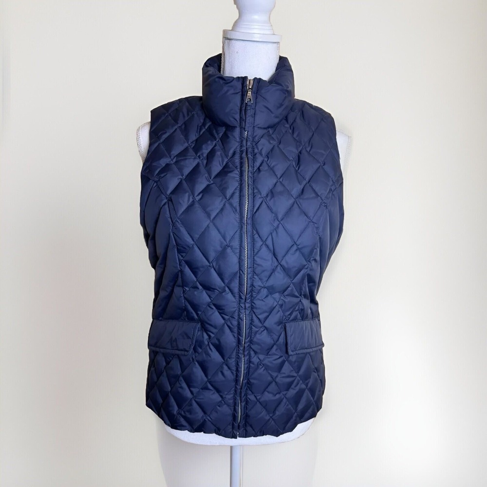 Tommy Hilfiger Puffer Vest Women's Medium Blue Quilted Snow Ski Camping Hiking